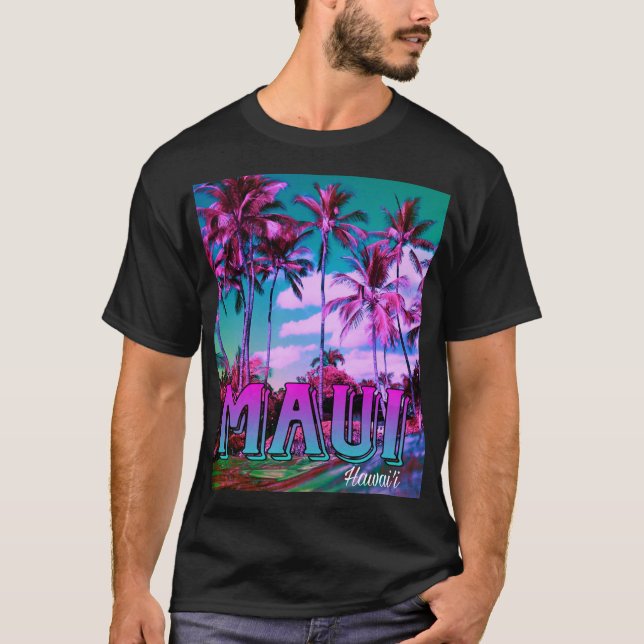 Maui Hawai'i Palmträd T-shirt  (Framsida)