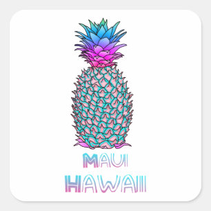 Maui Hawaii Pineapple Fyrkantigt Klistermärke