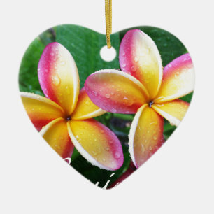 Maui Hawaii Plumeriablommor Julgransprydnad Keramik
