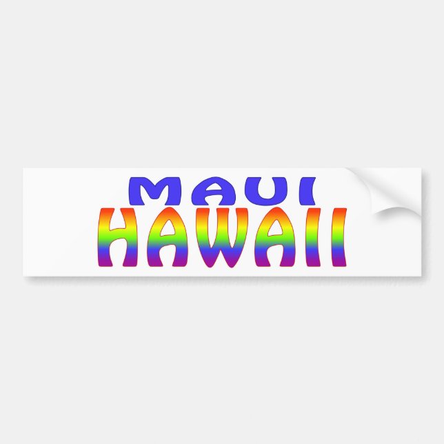 Maui Hawaii regnbågeord Bildekal (Framsidan)