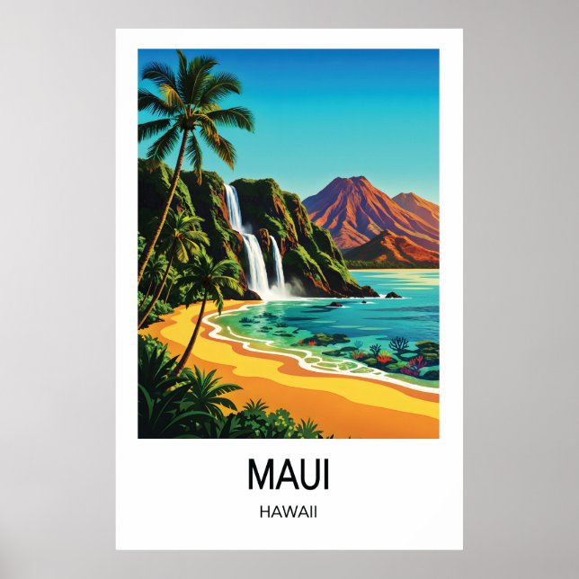 Maui, Hawaii Resemålning Poster (Framsidan)