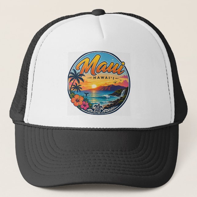 Maui Hawaii Retro Reslogotyp  Keps (Framsida)