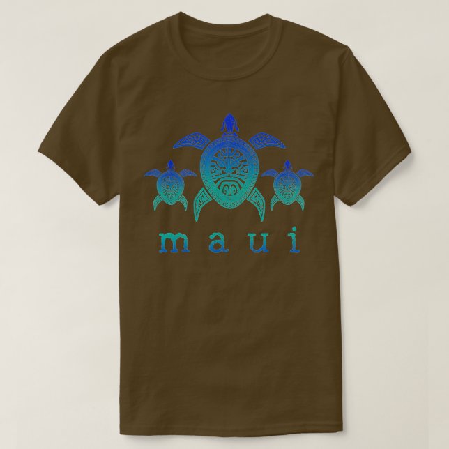 Maui - Hawaii Sea Turtles Hawaiian Dyka So T Shirt (Design framsida)
