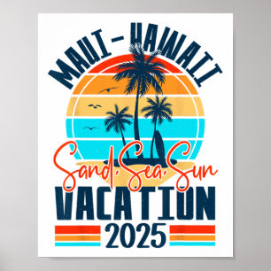 Maui Hawaii Semester 2025 Minnesmatchande Familj Poster