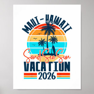 Maui Hawaii Semester 2026 Souvenir Matchande Famil Poster