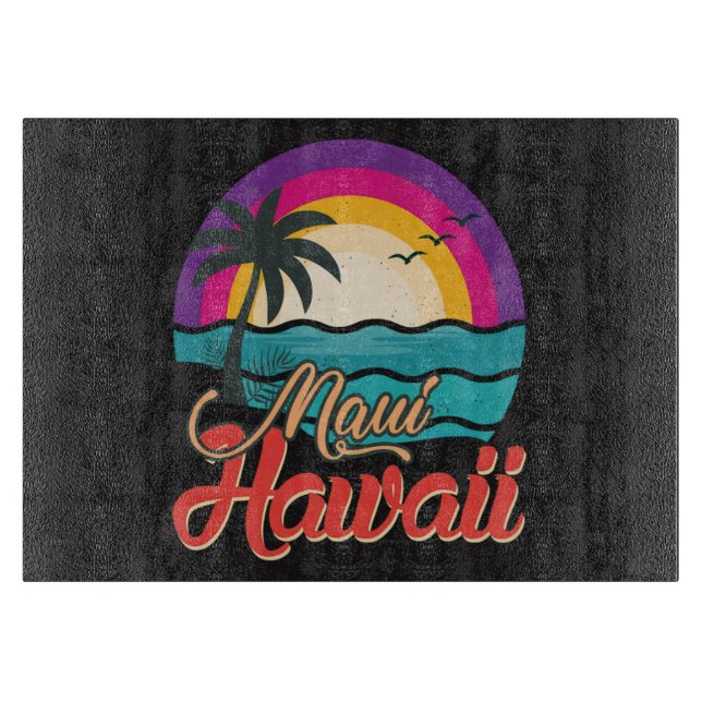 Maui Hawaii Solnedgång Strand Vågor (Framsidan)