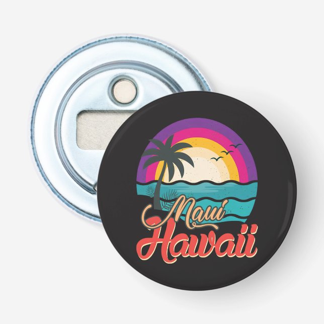 Maui Hawaii Solnedgång Strand Vågor Flasköppnare (Framsidan)
