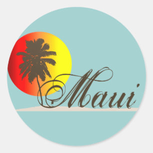 Maui Hawaii souvenir Runt Klistermärke