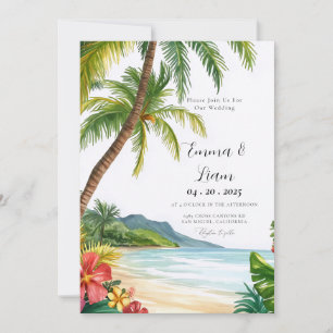Maui Hawaii Strand Bröllopsinbjudan Inbjudningar