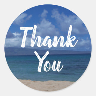 Maui Hawaii Strand Oceanvy Runt Klistermärke