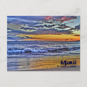 Maui Hawaii-stranden vinkar vykort
