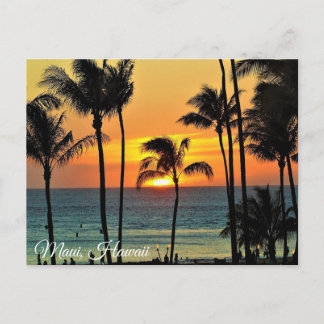 Maui, Hawaii Sunset Photography Postcard Vykort