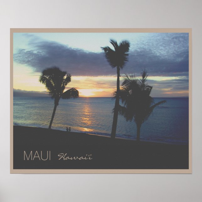 Maui Hawaii Sunset Poster (Framsidan)