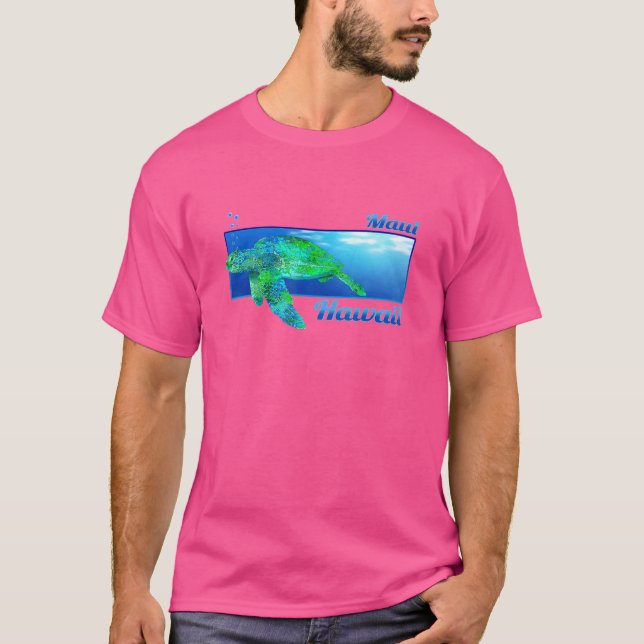 Maui Hawaii Swimming Honu T Shirt (Framsida)