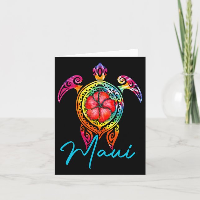 Maui Hawaii Tie Dye Havssköldpadda  Kort (Framsida)
