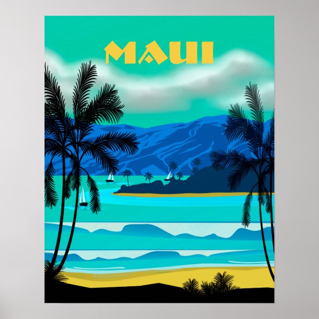 Maui Hawaii Travel Poster (Framsidan)
