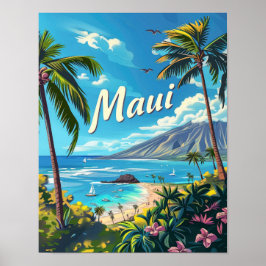 Maui Hawaii Travel Poster Art Print Poster