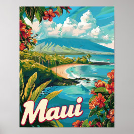 Maui Hawaii Travel Poster Art Print Poster
