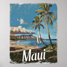 Maui Hawaii Travel Poster Art Print Poster