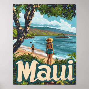 Maui Hawaii Travel Poster Art Print Poster