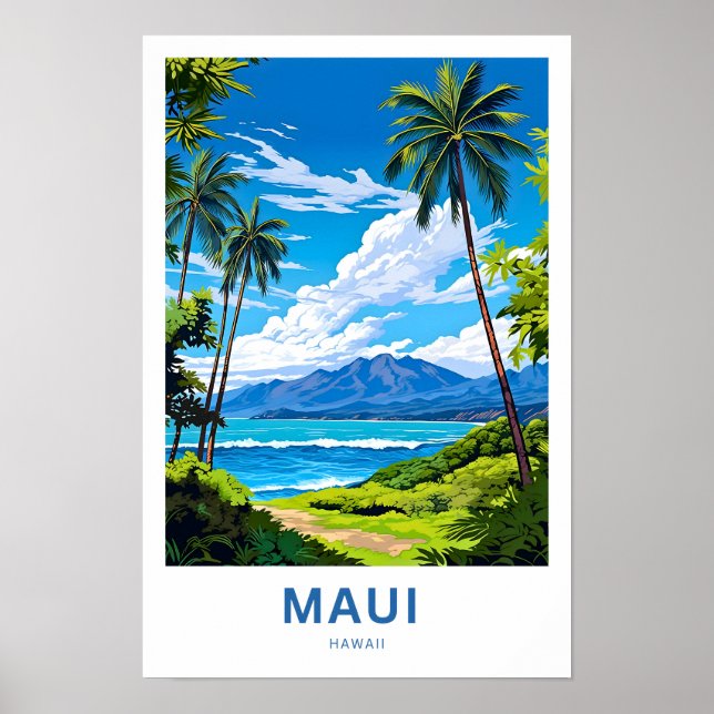 Maui Hawaii Travel Print Poster (Framsidan)