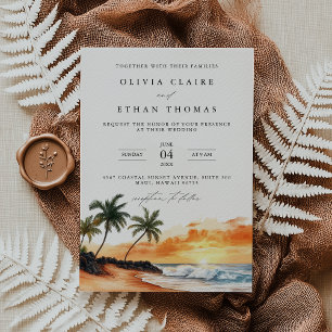 Maui Hawaii Tropical Beach Destination Wedding Inbjudningar