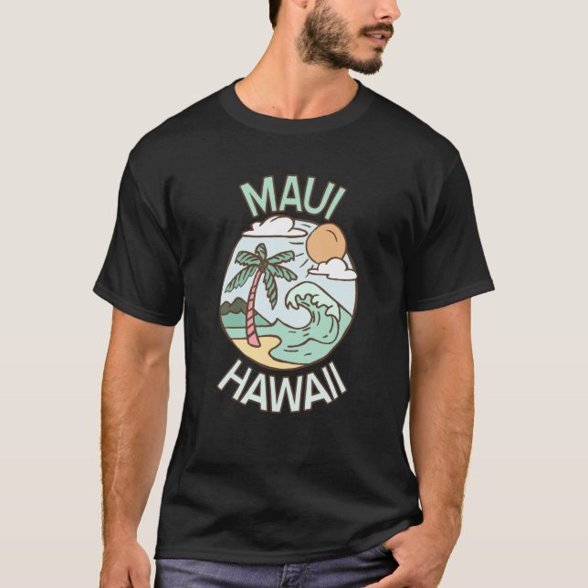 Maui Hawaii Tropical Beach Vacation Souvenir T Shirt (Framsida)