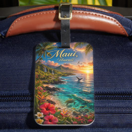 Maui Hawaii Tropisk kustlinje Reseskylt Bagagebricka