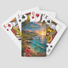 Maui Hawaii Tropisk kustlinje Reseskylt Casinokort