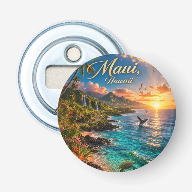 Maui Hawaii Tropisk kustlinje Reseskylt Flasköppnare (Framsidan)