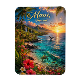 Maui Hawaii Tropisk kustlinje Reseskylt Magnet