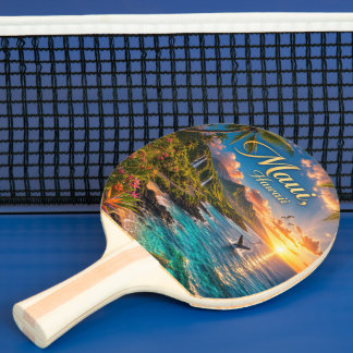 Maui Hawaii Tropisk kustlinje Reseskylt Pingisracket