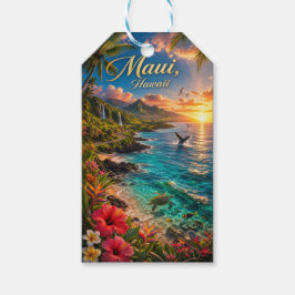 Maui Hawaii Tropisk kustlinje Reseskylt Presentetikett