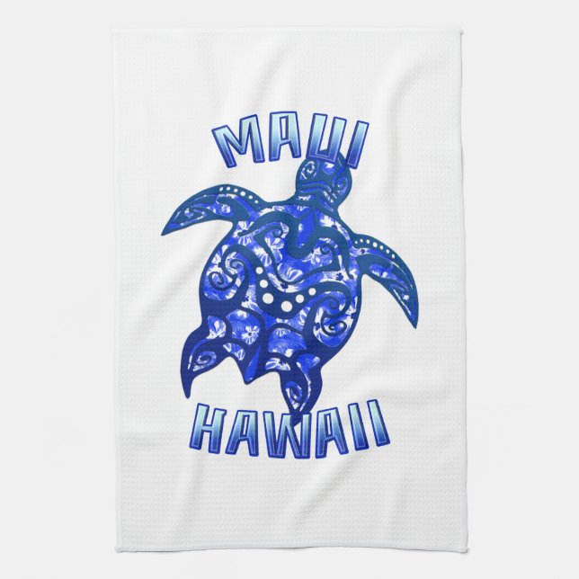 Maui Hawaii Vacation Tribal Turtle Kökshandduk (Vertikal)