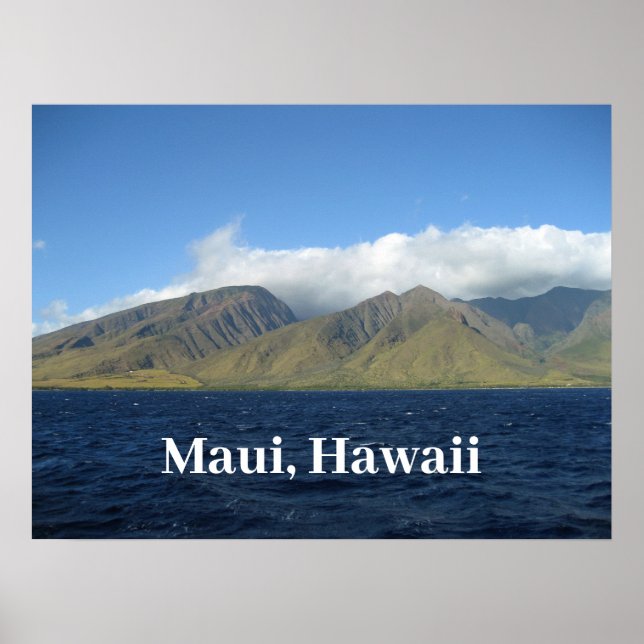 Maui Hawaii Vackra Berg Ocean Poster (Framsidan)