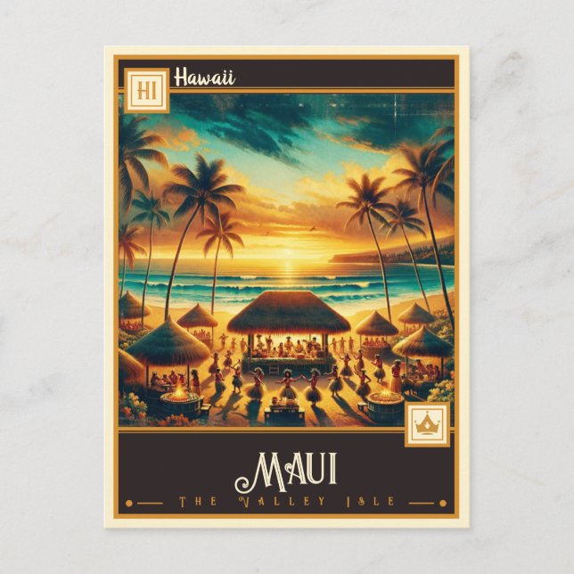 Maui Hawaii | VINTAGE Vykort (Framsida)