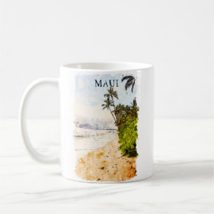 Maui Hawaii Watercolor Illustration-resa Kaffemugg
