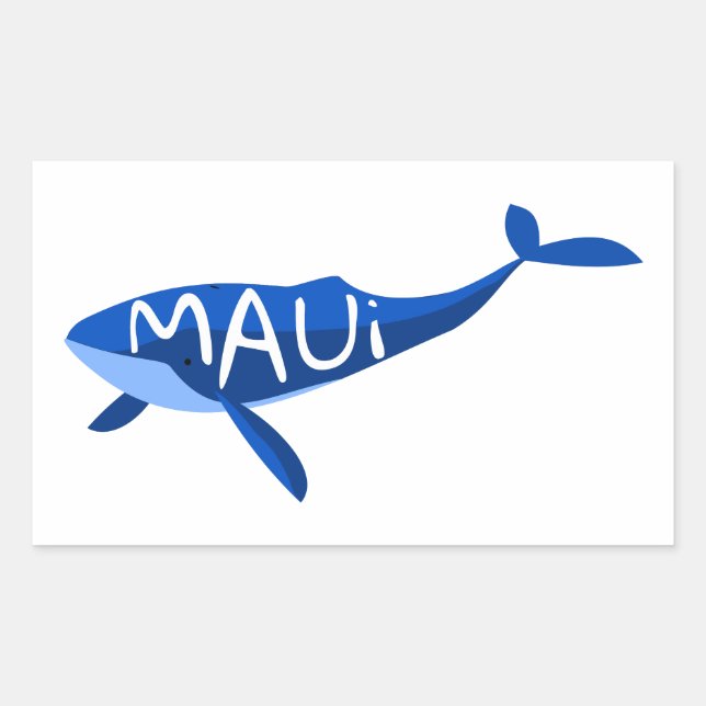 Maui Hawaii Whale Rektangulärt Klistermärke (Framsida)