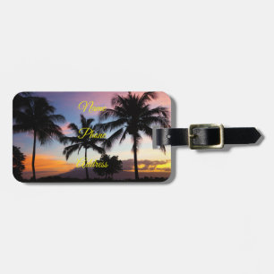 Maui Hawaiian Sunset Handflatan Träd Bagagebricka