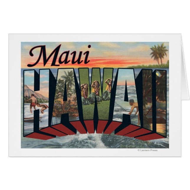 Maui, HawaiiLarge Brev ScenesMaui, HI Hälsningskort (Framsidan Horizontal)