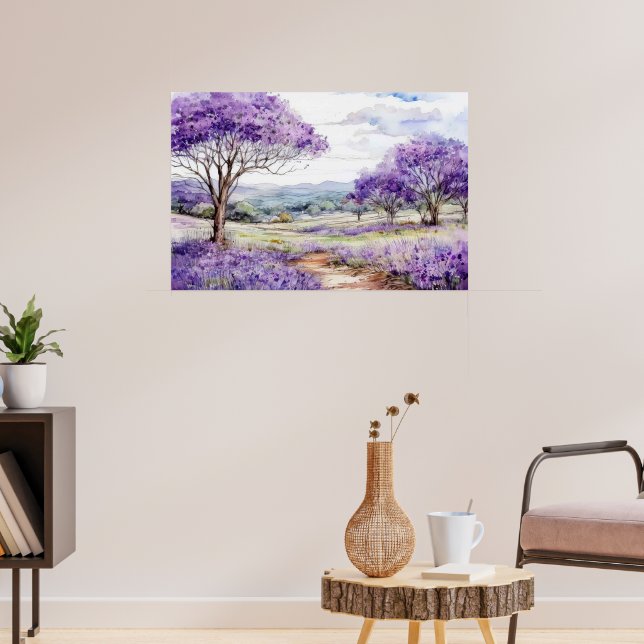 Maui Jacaranda Trees Poster (Vardagsrum 3)