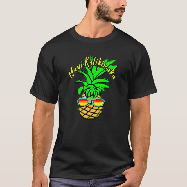 Maui Kalikimaka Pun Hawaiian jul Pineapple T Shirt (Framsida)