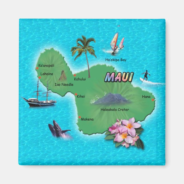 Maui Karta Magnet (Framsidan)