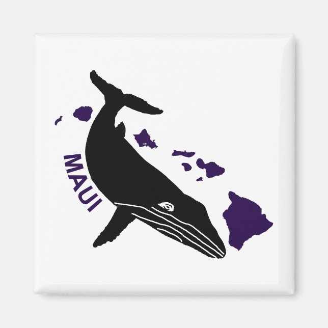 Maui - Lila Hawaii Islands Humpback Magnet (Framsidan)