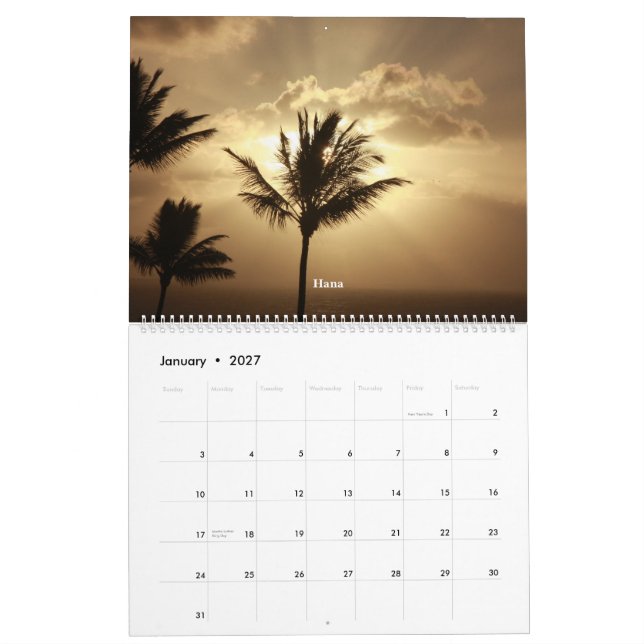 Maui naturkalender kalender (Jan 2027)