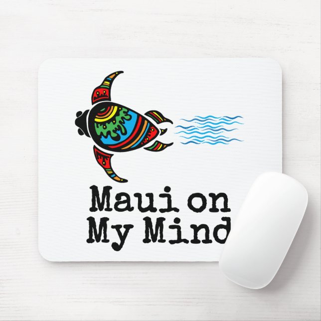 Maui on My Mind Swimming Sea Turtle Musmatta (Med mus)