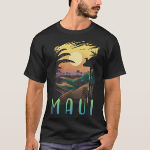 Maui Retro Sunset Aloha Hawaiian Vacation Summer H T Shirt