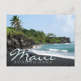Maui Road till Hana Black Sand-vykort Vykort