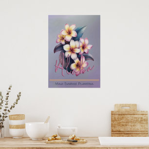 Maui Sunrise Plumeria Affisch