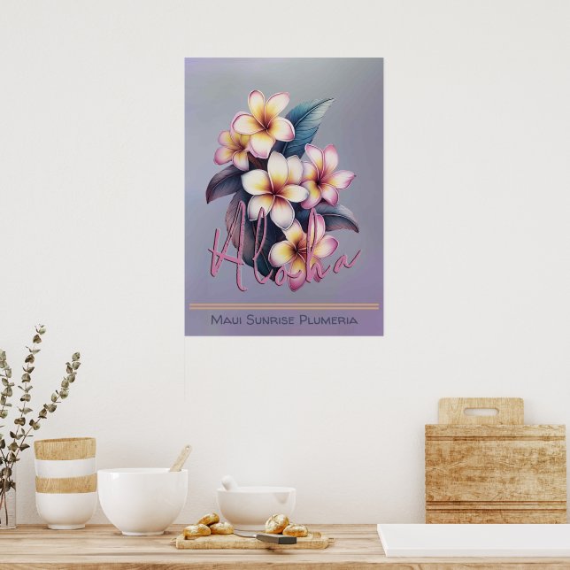 Maui Sunrise Plumeria Affisch (Kök)